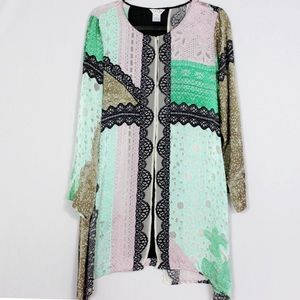 Citron Santa Monica Silk Cardigan Kimono L